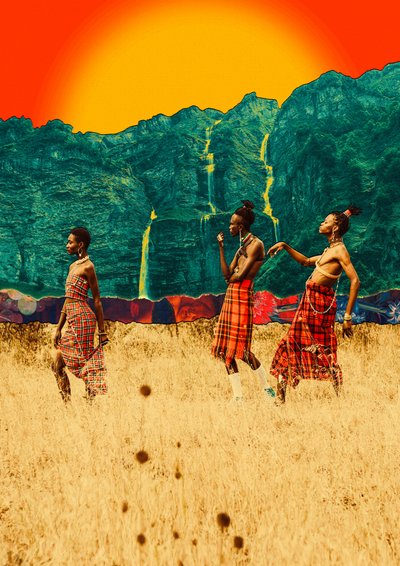 Afrikanische Savanne Sonnenuntergang von CosmoZach