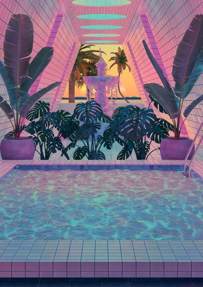 Vaporwave Pool Rückzugsort von CosmoZach