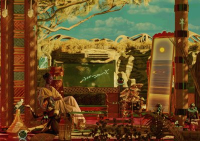 Frau in exotischer Traumlandschaft von CosmoZach