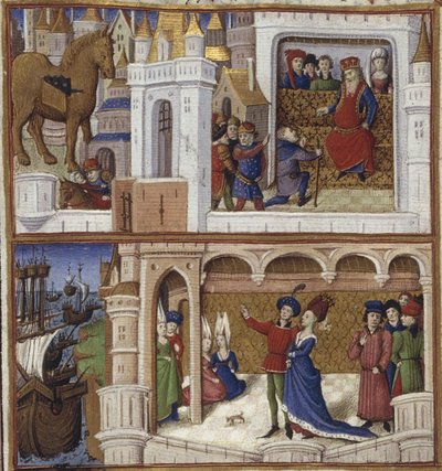 Illustration für das Epos Die Aeneis von Virgil, 1450-1499 von Coëtivy Master