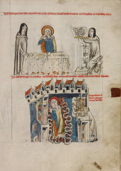 Hedwig hört eine Lesung; Hedwig betet von Court workshop of Duke Ludwig I of Liegnitz and Brieg