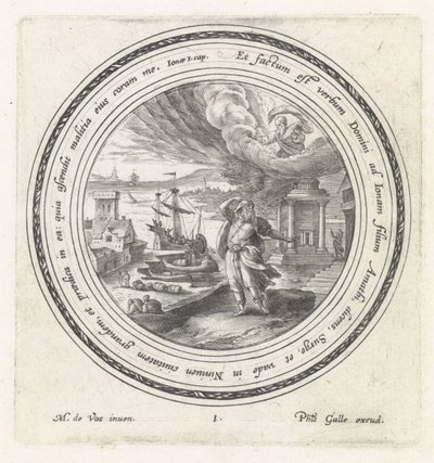 Gott schickt Jona nach Ninive von Crispijn van de Passe (I)