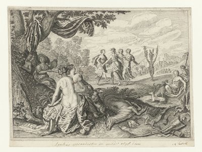 Apulischer Hirte in einen Olivenbaum verwandelt von Crispijn van de Passe (II) (workshop of)