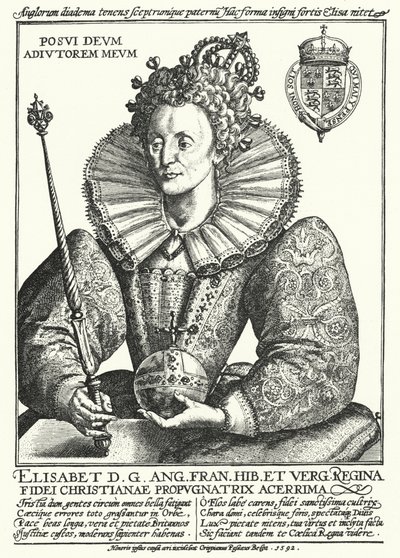 Elisabeth I., Königin von England (Gravur) von Crispin I de (after) Passe