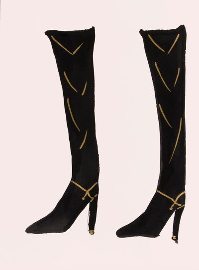 Schwarze Stiefel, 2017 von Daisy de Villeneuve