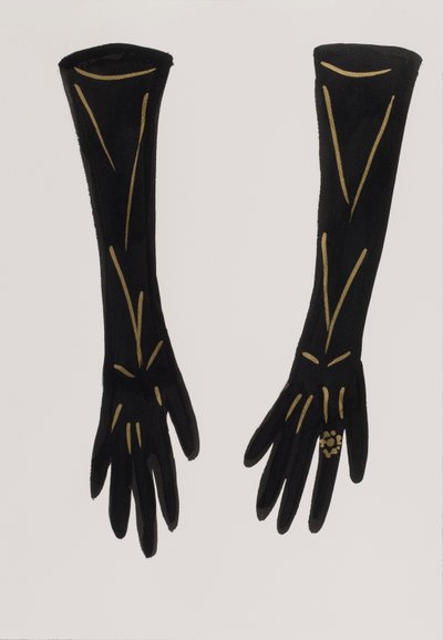 Schwarze Handschuhe, 2017 von Daisy de Villeneuve
