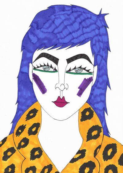 Blaue Haare, 2018 von Daisy de Villeneuve