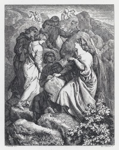 Illustration zu Tennysons Gedicht, Die Prinzessin von Daniel (after) Maclise
