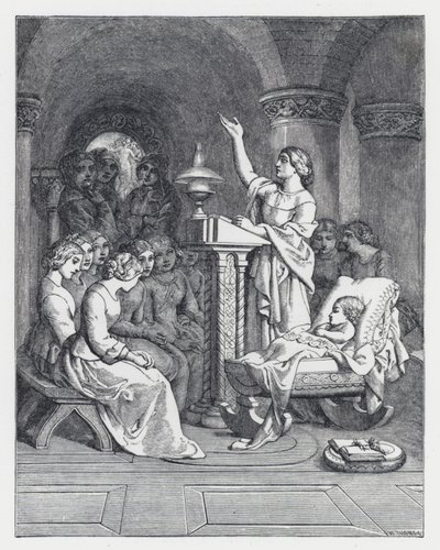 Illustration zu Tennysons Gedicht, Die Prinzessin (Gravur) von Daniel (after) Maclise