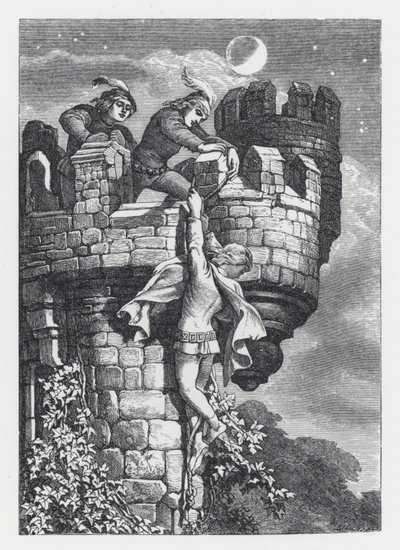 Illustration zu Tennysons Gedicht, Die Prinzessin (Gravur) von Daniel (after) Maclise