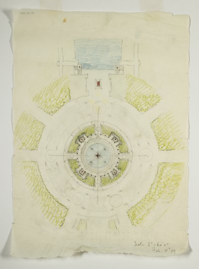 Potomac Round Point, Washington D.C., Skizze des runden Pools, 1909 von Daniel Burnham