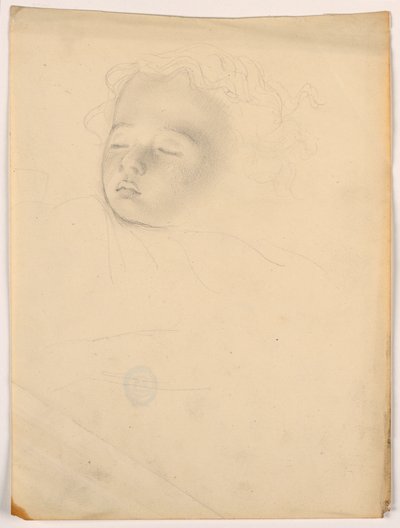 Zeichnung, Schlafendes Kind, 1840–1845 von Daniel Huntington