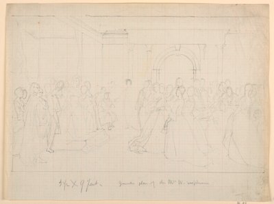 Allgemeiner Plan für Martha Washington Empfang, 1860 von Daniel Huntington