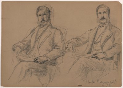 Julius Hallgarten sitzend, zwei Studien; Rückseite: Mr. Hunt stehend, 1884 von Daniel Huntington