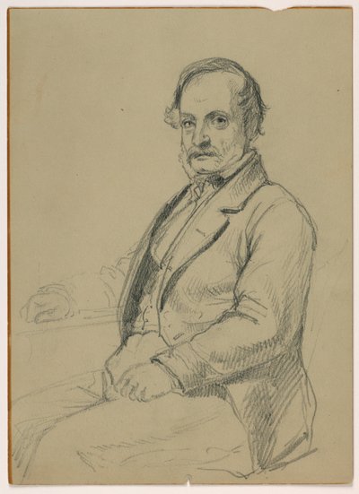 Zeichnung, Mann sitzt, ca. 1860 von Daniel Huntington