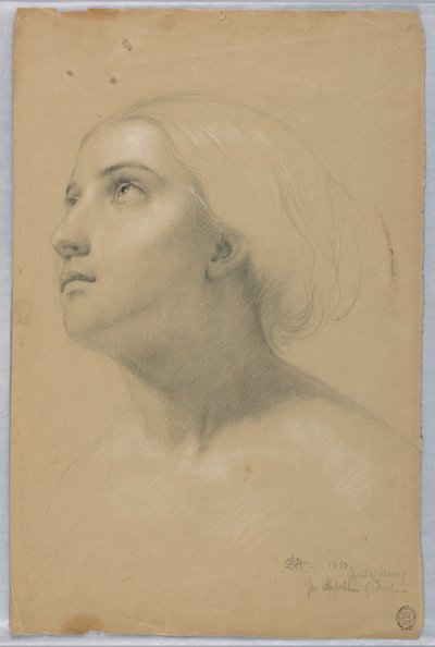 Zeichnung, Studie für Duplikat von "Christiana" und Studie für "Mercy" von Daniel Huntington