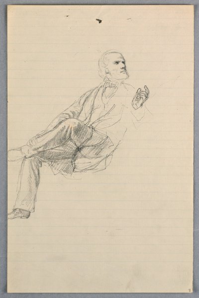 Zeichnung, Studie für "Wissenschaftliche Gruppe", 1858 von Daniel Huntington