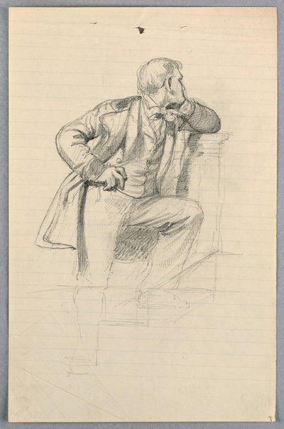 Zeichnung, Studie für "Wissenschaftliche Gruppe", 1858 von Daniel Huntington