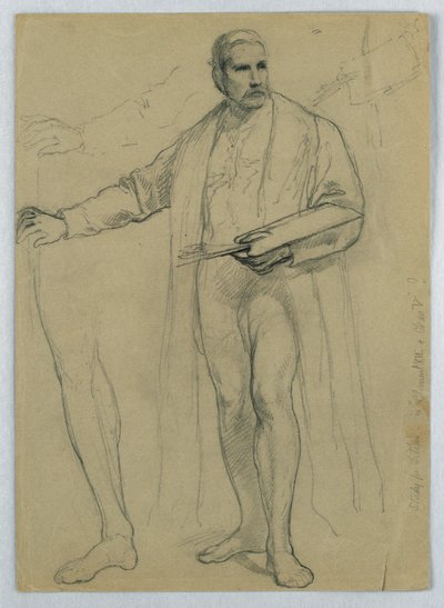 Zeichnung, Studie für "Titian zeigt, 1866" von Daniel Huntington