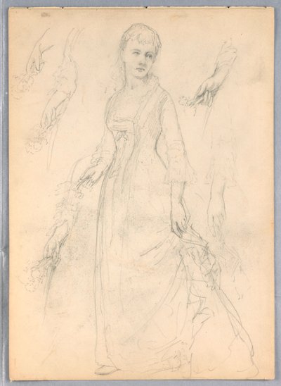 Zeichnung, Studie für "Titian zeigt, 1872" von Daniel Huntington