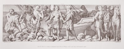 Harold, kurz vor der Rückkehr nach England, verabschiedet sich von William, der ihn mit Abschiedsgeschenken belädt, aus 