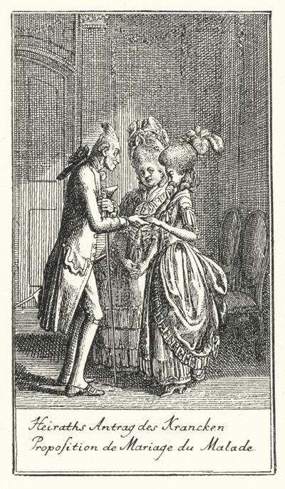 Heiratsantrag des Kranken (Gravur) von Daniel Nikolaus (after) Chodowiecki