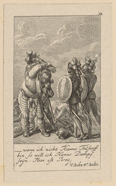 Blatt 12 zu Shakespeares „König Heinrich der Vierte“ von Daniel Nikolaus Chodowiecki