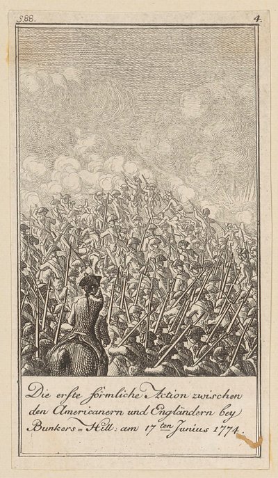 Blatt 4 der Folge zum Aufsatz "Die Geschichte der Revolution von Nord-Amerika", von M. C. Sprengel. von Daniel Nikolaus Chodowiecki