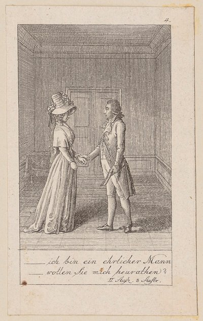 Blatt 4 zu Aug. von Kotzebues "Die Indianer in England" von Daniel Nikolaus Chodowiecki