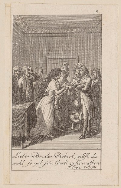 Blatt 8 zu Aug. von Kotzebues "Die Indianer in England" von Daniel Nikolaus Chodowiecki