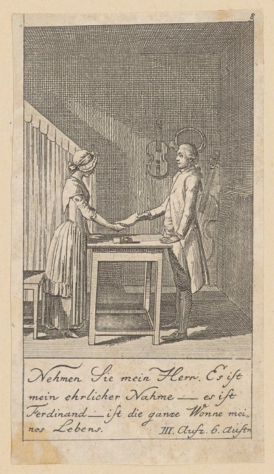 Blatt 8 zu Schillers "Kabale und Liebe" von Daniel Nikolaus Chodowiecki