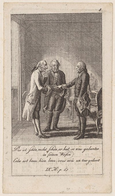Blatt 8 zu den "Anekdoten und Charakterzügen Friedrichs des Zweiten, Königs von Preußen" von Daniel Nikolaus Chodowiecki