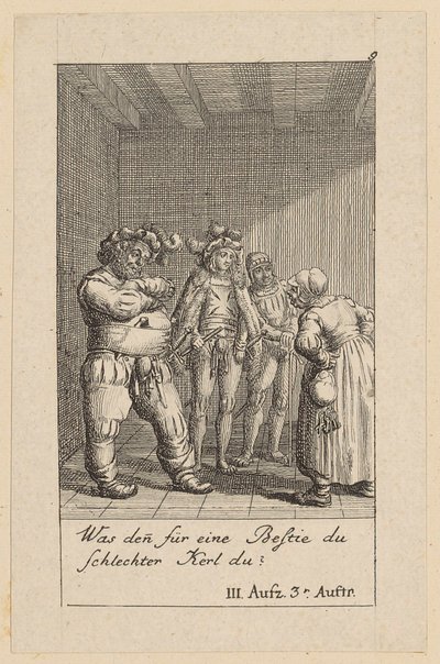 Blatt 9 zu Shakespeares „König Heinrich der Vierte“ von Daniel Nikolaus Chodowiecki