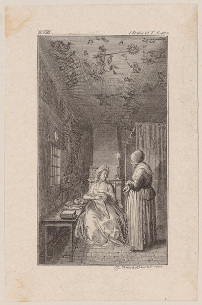 Clarisse im Gefängnis von Daniel Nikolaus Chodowiecki