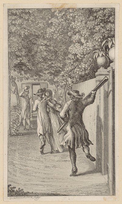 Clarisse wird von Lovelace entführt von Daniel Nikolaus Chodowiecki
