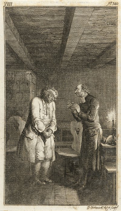 Illustration zu Henry Pestalozzis „Lienhard und Gertrud oder die Sitten des Dorfes“ von Daniel Nikolaus Chodowiecki