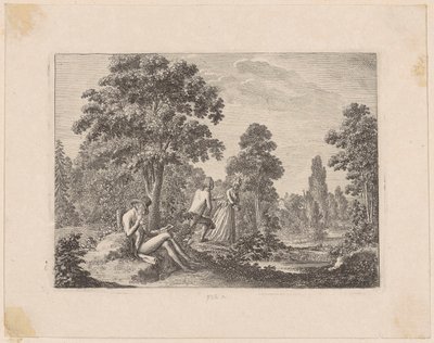 Junger Mann mit der Silhouette von Daniel Nikolaus Chodowiecki