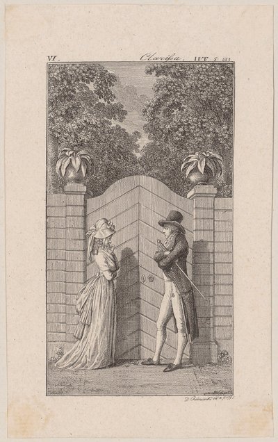 Lovelace überredet Clarisse zu ihrer Entführung von Daniel Nikolaus Chodowiecki