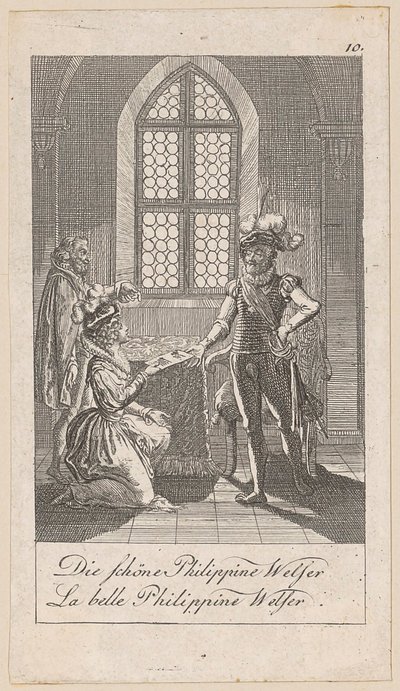 Philippine Welser, Blatt 10 der Folge „Ältere, mittlere und neuere Geschichte“ von Daniel Nikolaus Chodowiecki