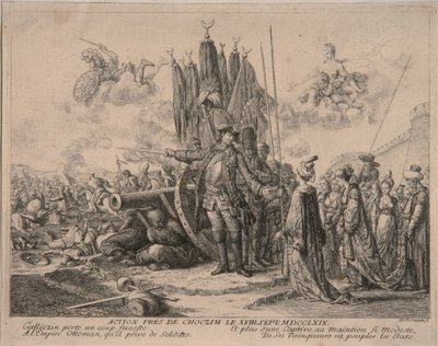 Prinz Alexander Mikhaylovich Golitsyn bei der Belagerung der Festung Khotyn 1769, 1769 von Daniel Nikolaus Chodowiecki