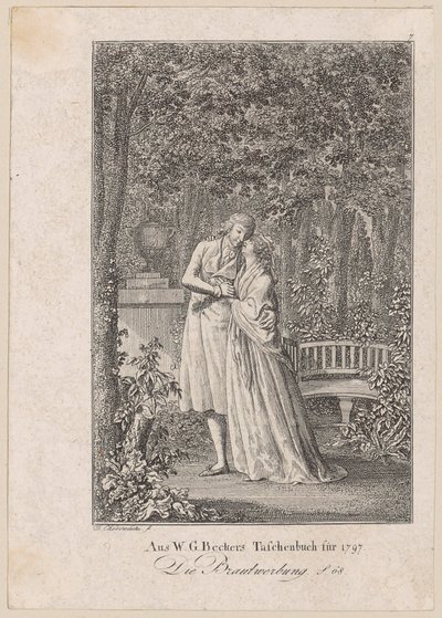 Titelkupfer zu Die Brautwerbung von W. G. Becker von Daniel Nikolaus Chodowiecki