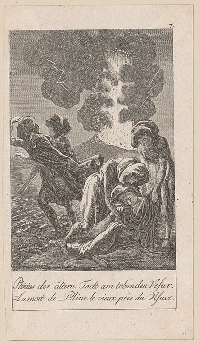 Tod des Plinius d.Ä., Blatt 7 der Folge "Ältere, mittlere und neuere Geschichte" von Daniel Nikolaus Chodowiecki