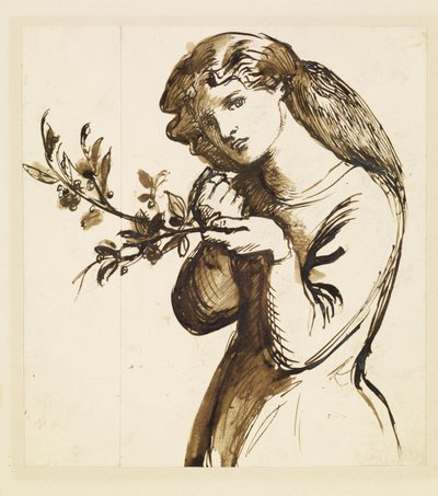 Weiblich - Studie eines Mädchens, das Kirschen isst von Dante Gabriel Rossetti