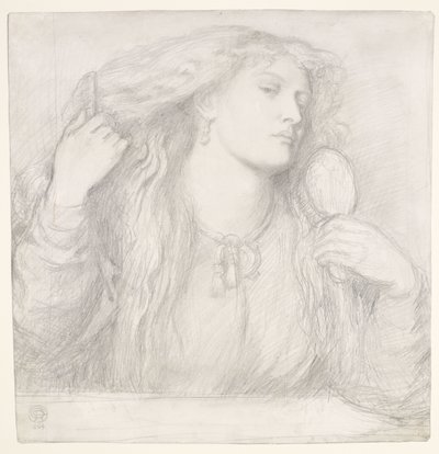 Frau, die sich die Haare kämmt, Fanny Cornforth von Dante Gabriel Rossetti