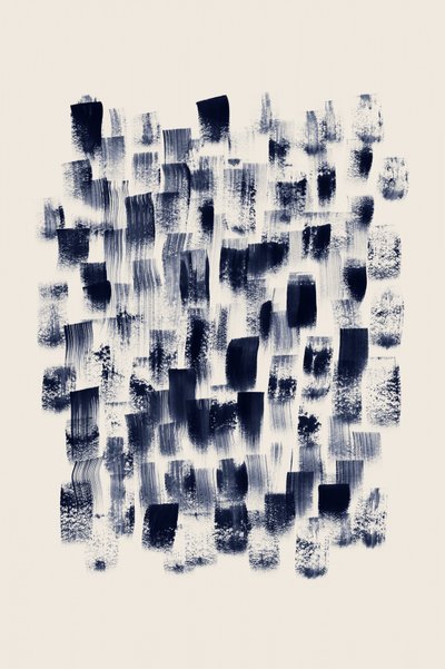 Marineblauer Pinselstrich Abstrakt von Danushka Abeygoda