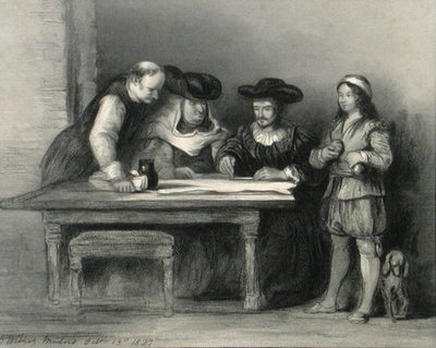 Christoph Kolumbus (1451-1506) im Kloster La Rabida aus 