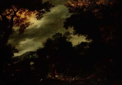 Hirschjagd in einer bewaldeten Landschaft von David (circle of) Vinckboons