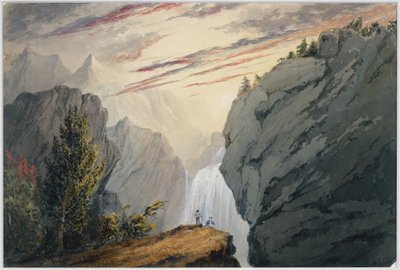 Am Wasserfall, ca. 1850 von David Claypoole Johnston