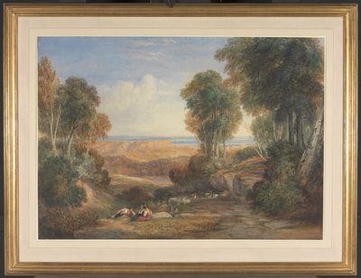 Der Zusammenfluss von Severn und Wye mit Chepstow in der Ferne von David Cox