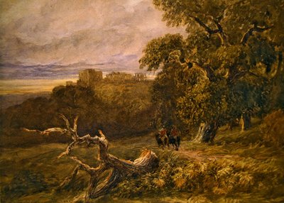 Reisende in der Nähe von Hardwicke Castle von David Cox